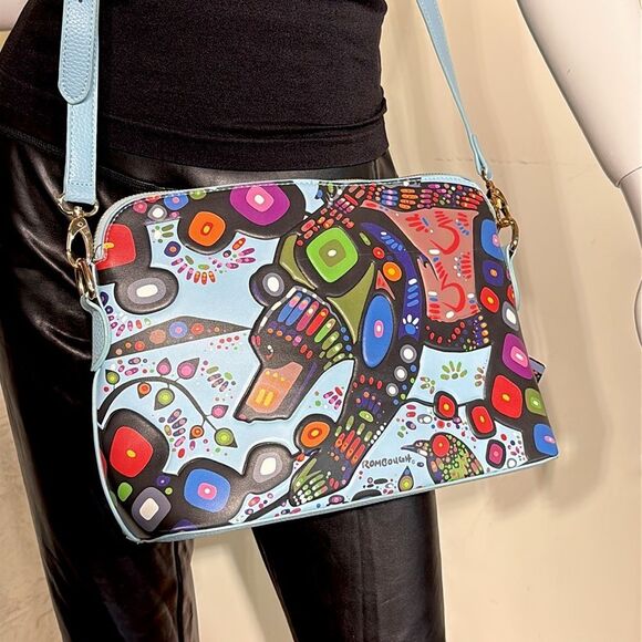 NWT John Rombough Bear Vegan Leather Purse Indigenous Artist - Picture 3 of 12